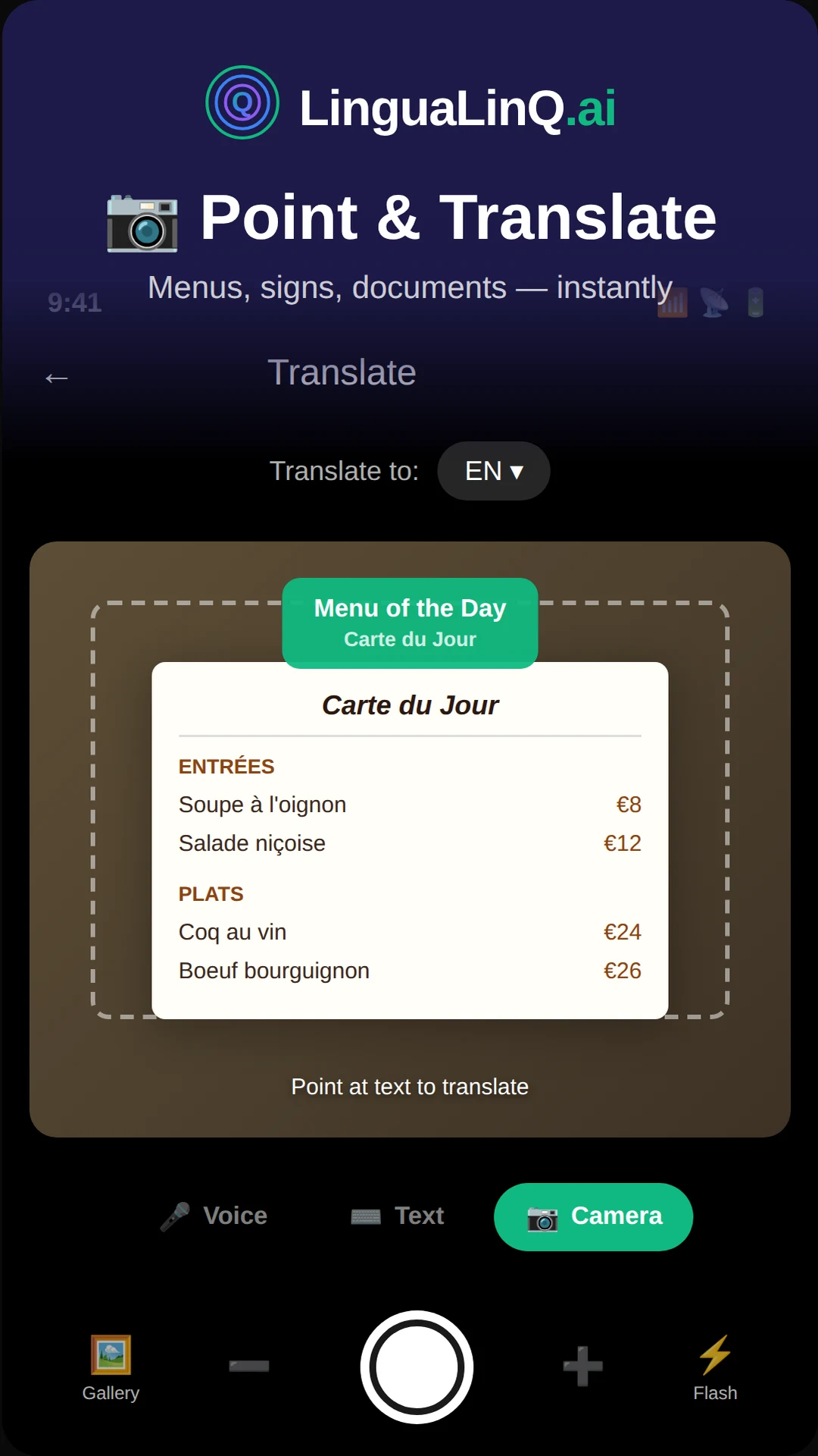 LinguaLinQ.ai Voice Translator screenshot